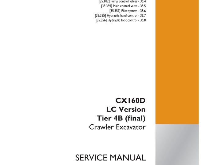 Case CX160D LC Version Tier 4B- Hydraulic systems - 35 Reservoir, cooler, and filters - 300 - Repair Manual- Service Manual (Pdf Download)