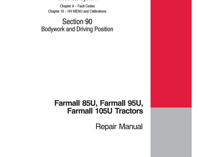 Case  Farmall 85U Farmall 95U, Farmall 105U Tractors -  Repair manual- Shop Manual (Pdf Download)