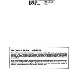 Linkbelt - Excavator LS-1600CII EX - Shop Manual - Workshop Manual - Service Manual - English
