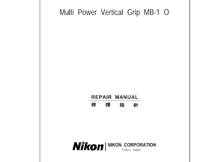 Nikon MB-10 - Service Manual - Workshop Manual -  PDF Download