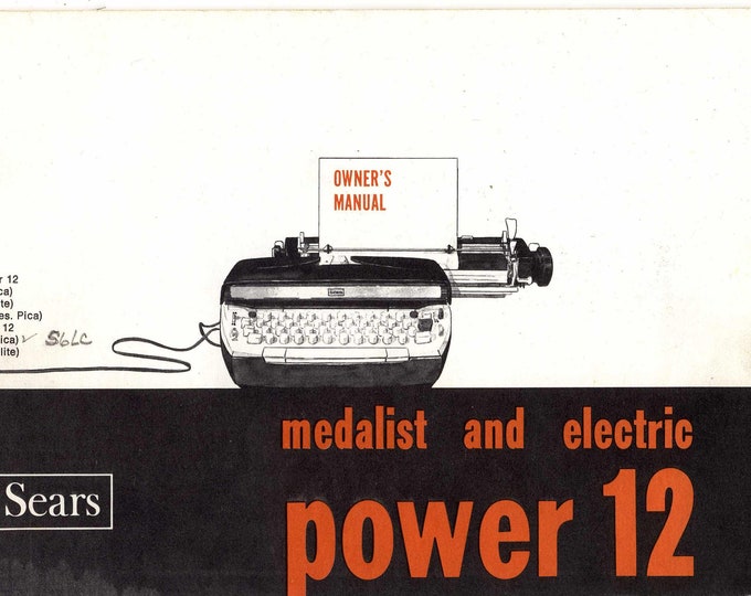 Sears Medalist Electric Typewriter Instruction Manual - User Manual - Complete User Guide