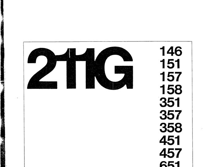 Singer-211G146-211G151-211G157-211G158-211G351-211G357-211G358-211G451-211G457-211G651-211G657-211G658 - Repair Manual - English