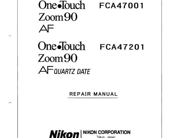 Nikon One Touch Zoom 90 - Service Manual - Workshop Manual -  PDF Download