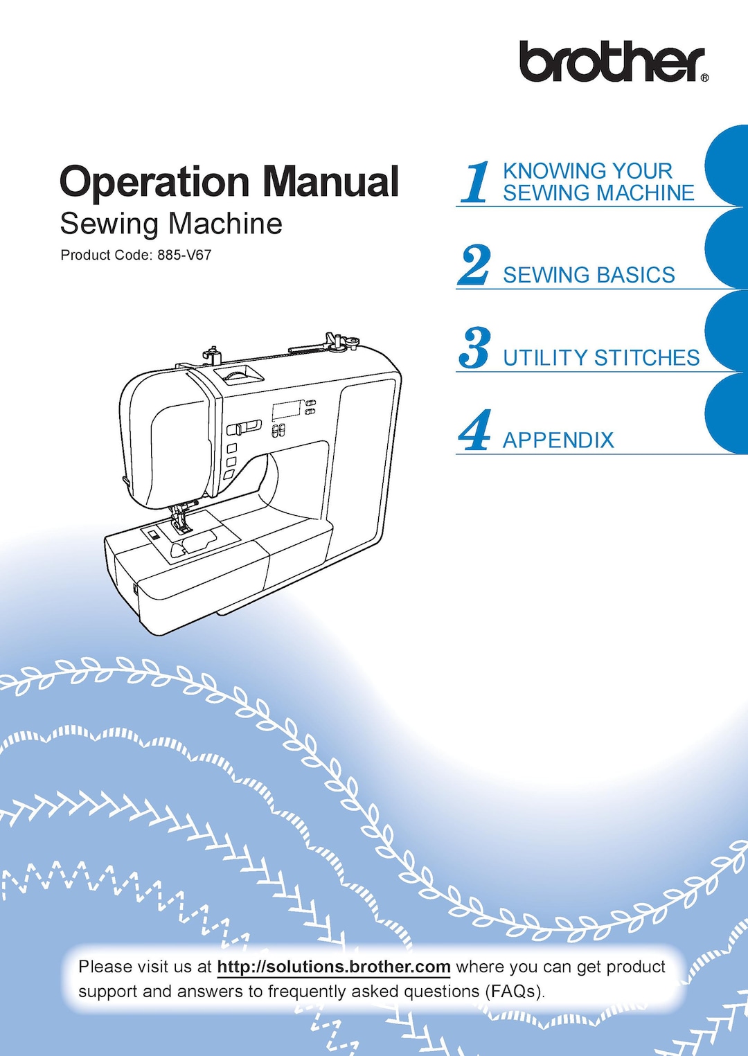 Brother HC1850 Sewing Machine Instruction Manual User Manual Complete
