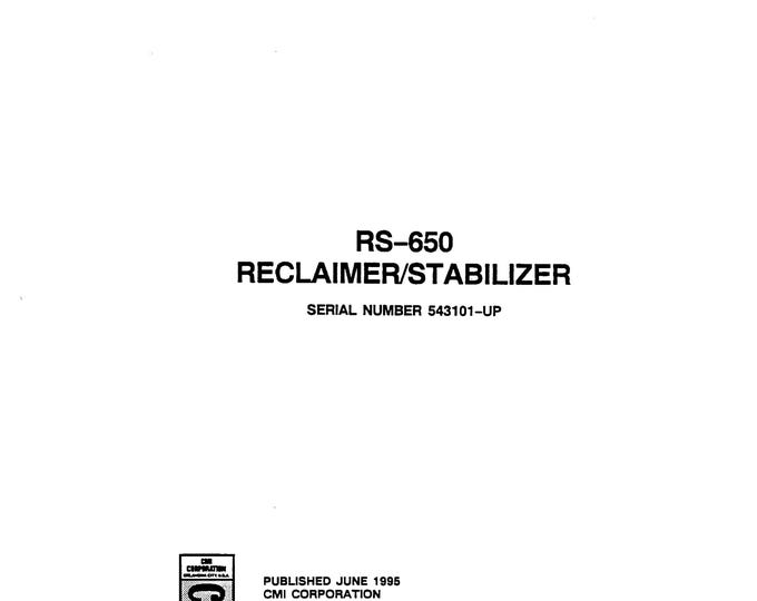 Bomag RS 650 Parts Catalog -  English (Pdf Download)