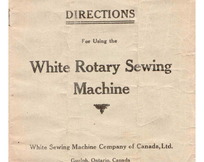 White Rotary -Sewing- machine -  Service Manual - Instruction Manual -  Wiring Diagram - Schematic - Operation Manual - Parts List