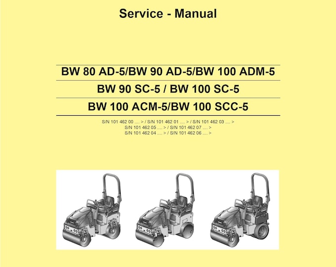 Bomag Roller BW90 SC-5 Service Manual 00891737 12.2013 - English  (Pdf Download)