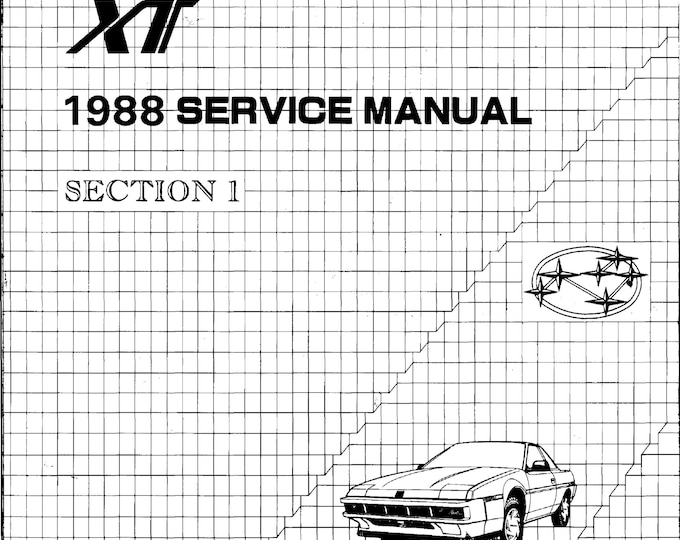 1988 Subaru XT Service Manual (PDF Download)