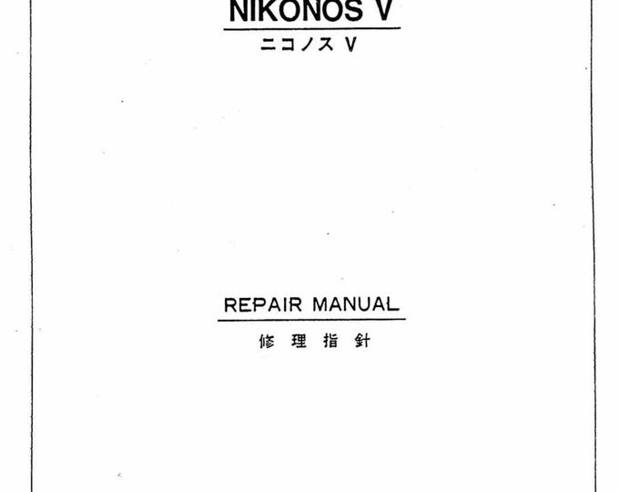 Nikon Nikonos V - Service Manual - Workshop Manual -  PDF Download
