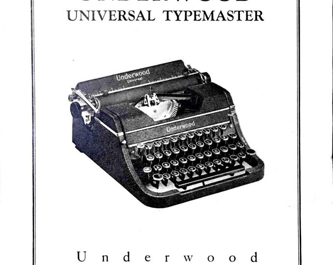 Underwood Universal Typewriter Instruction Manual - User Manual - Complete User Guide