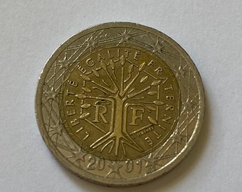 Rare 2 euros France 2001 - Arbre de vie - LIBERTÉ, EGALITÉ, FRATERNITÉ