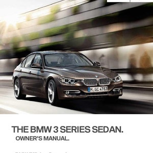 BMW 3 Series F30 Sedan 2012-2019 Owners Manual - English