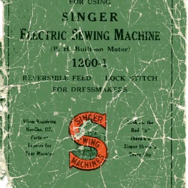 Singer 1200-1 Sewing Machine Instruction Manual - User Manual - Complete User Guide - English