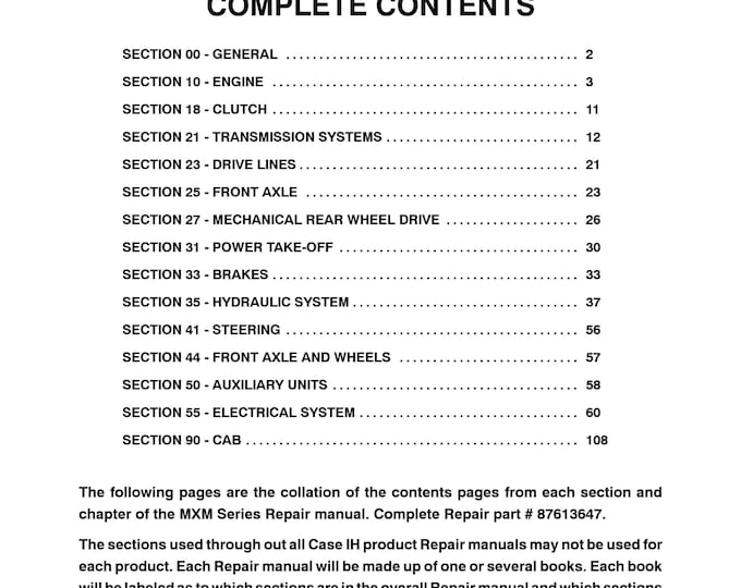 Case MXM120, MXM130, MXM140, MXM155, MXM175, MXM190 Repair Manual - Service Manual (Pdf Download)
