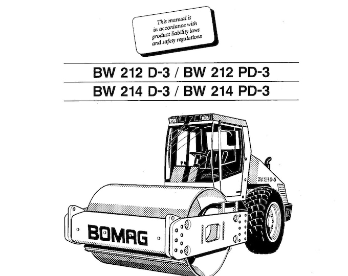 Bomag Vibratory Roller BW 212PD-3 Instruction Repair 00819491 - English  (Pdf Download)