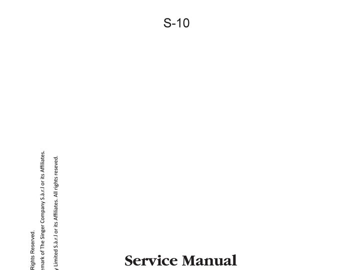 Singer-S-10-Service-Manual Repair Manual - English