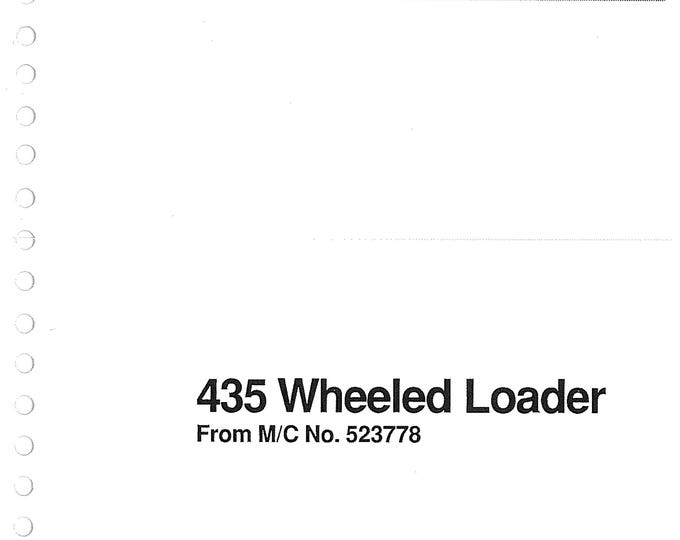 JCB 435 Wheeled Loader 9803-4300 - Workshop Manual - Service Manual - Parts Manual - Owners Manual (PDF Download)