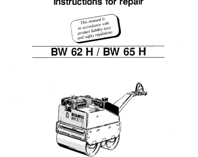 Bomag Roller BW 65H Instruction Repair 00819017  - English  (Pdf Download)