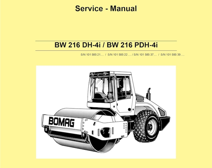 Bomag BW216 PDH-4i Service Manual 08.2014 00892524 - Danish  (Pdf Download)