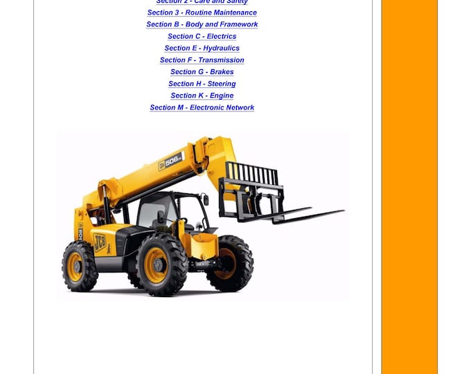 JCB 506-36, 507-42, 509-42, 510-56, 512-56 - 9803-3740 - Workshop Manual - Service Manual - Parts Manual - Owners Manual (PDF Download)