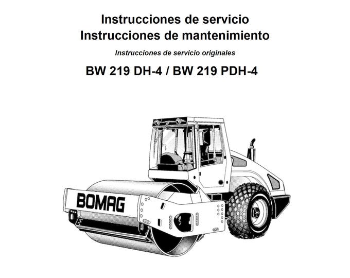 Bomag Self-propelled Roller BW 219 DH-4 Maintenance & Operating Instructions 05.2014 00804003 - Spanish  (Pdf Download)
