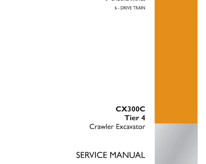 Case CX300C Tier 4 Crawler Excavator -  Section 5001A  -   Service Manual (Pdf Download)