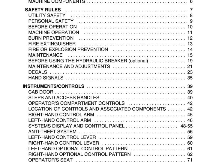 Linkbelt 290 LX - Operator manual - Workshop Manual  (PDF Download)