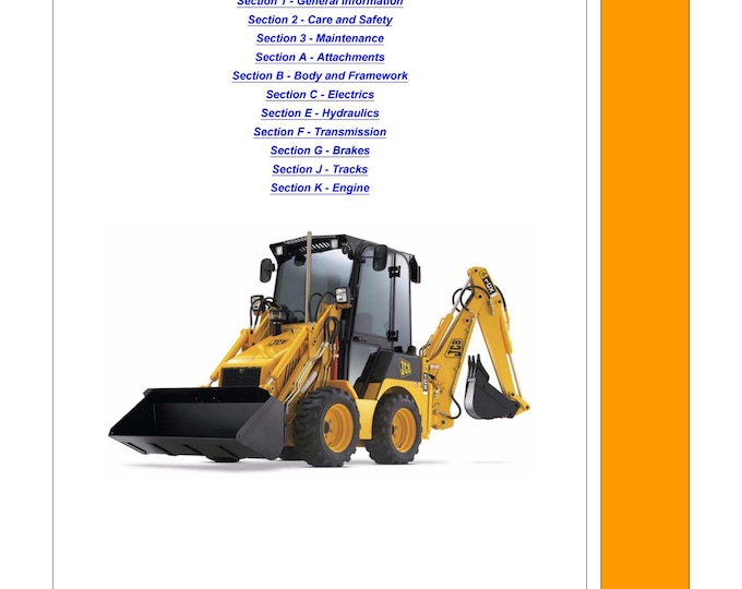 JCB 1CX - Workshop Manual - Service Manual - Parts Manual - Owners Manual (pdf Download)