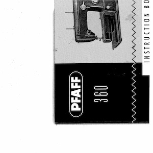 Pfaff-360 Sewing Machine Instruction Manual - User Manual - Complete User Guide - English