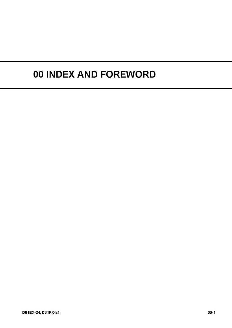 May include: A page from a manual with the title "00 INDEX AND FOREWORD" and the page number "00-1".