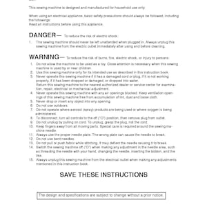 Janome MC11000 Sewing Machine Instruction Manual - User Manual - Complete User Guide