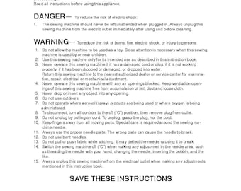 Janome MC11000 Sewing Machine Instruction Manual - User Manual - Complete User Guide