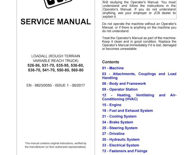 JCB Loadall Service Manual (PDF Download)