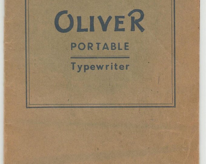 Oliver Portable Typewriter Instruction Manual - User Manual - Complete User Guide