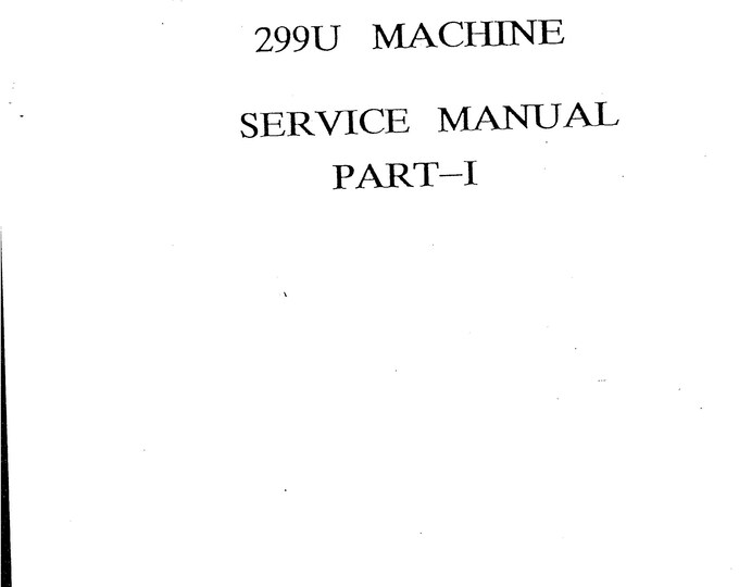 Singer-299U-Service-Manual- Repair Manual - English