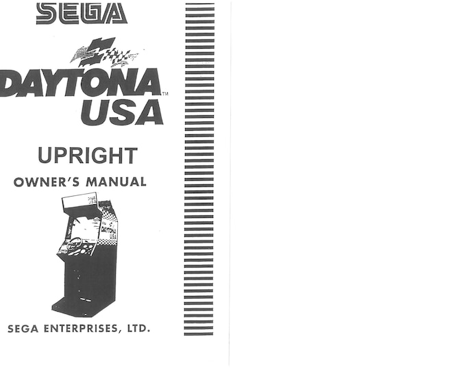 SEGA - DAYTONA Usa - Upright - PRELIMINARY - Service Manual - Parts Manual - Owner manual -  Pdf Download