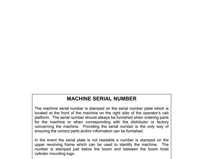 Linkbelt - Excavator 800 LX EX  - Shop Manual - Workshop Manual - Service Manual - English