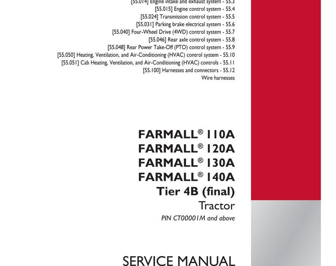 Case FARMALL 110A Farmall 120A Farmall 130A Farmall 140A Tier 4B - Repair Manual- Shop Manual-Front axle system-Service Manual(Pdf Download)