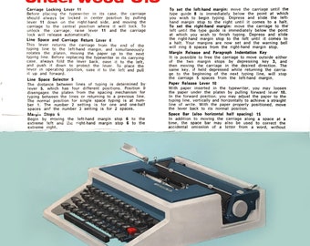 Underwood 315 Typewriter Instruction Manual - User Guide (Digital PDF Download)