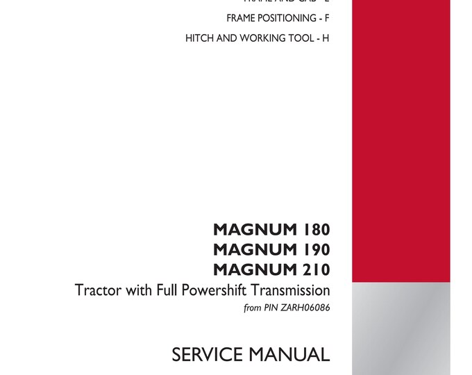 Case Magnum 180 Magnum 190 Magnum 210- FRAME AND CAB - E Shield - 20.A- Repair Manual- Service Manual(Pdf Download)