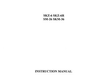 CONSEW SKZ6-SKZ6R-SM26-SKM36 Sewing Machine Instruction Manual - English