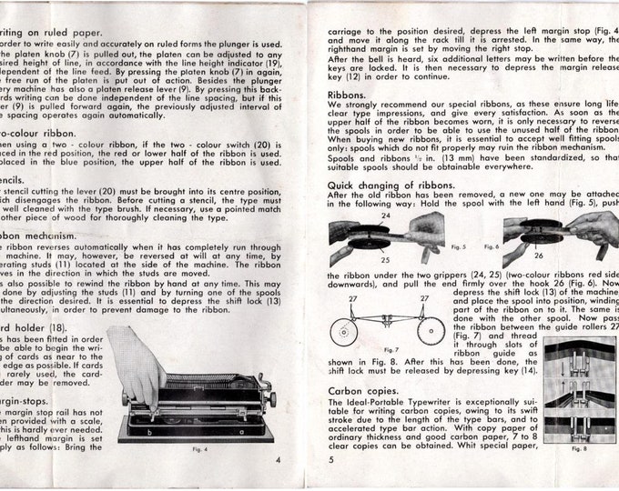 Ideal 5 Typewriter Instruction Manual - User Manual - Complete User Guide