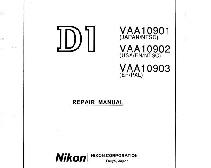 Nikon D1 Part List - Service Manual - Repair Manual - Workshop Manual -  PDF Download