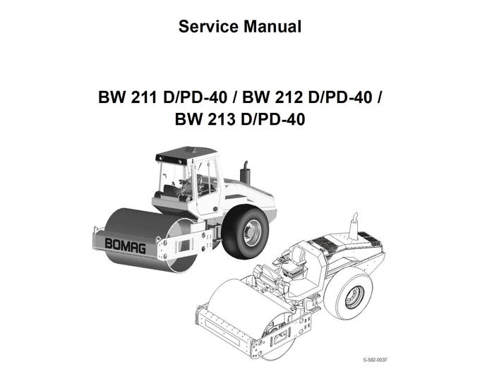 Bomag Single Drum Roller BW212 DPD-40 Service Manual 00840190 12.2016 - English  (Pdf Download)