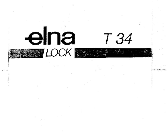 Elna T34 Sewing Machine Instruction Manual - User Manual - Complete User Guide