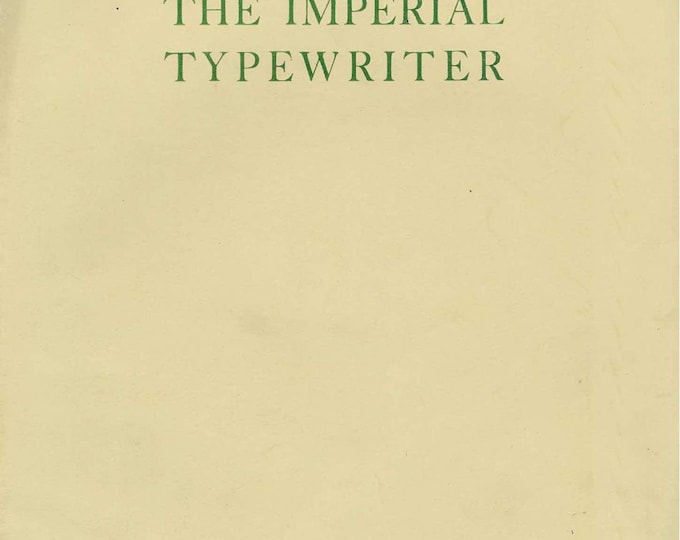 Imperial  Typewriter Instruction Manual - User Manual - Complete User Guide
