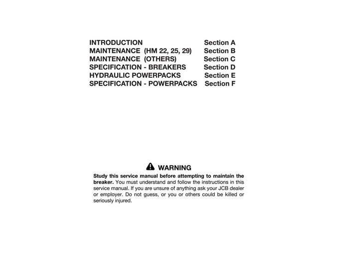 JCB HM 22, 25, 29 Service Manual (PDF Download)