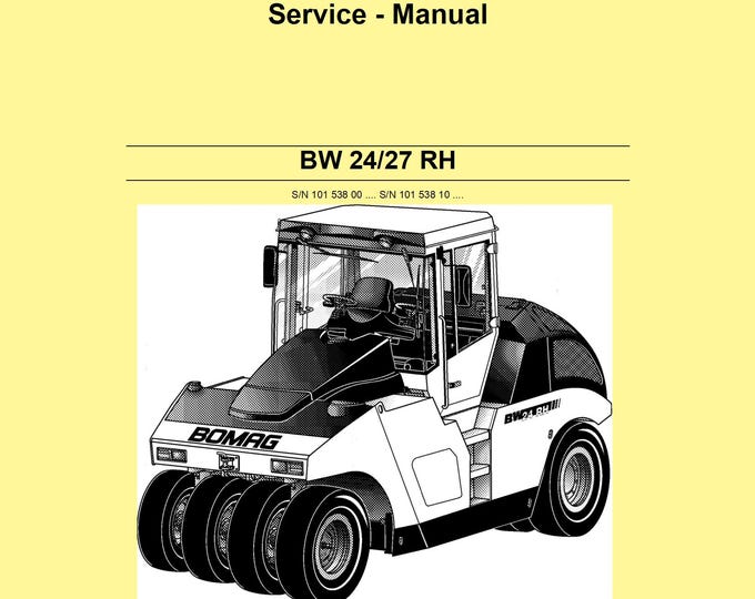 Bomag BW 24-27 RH Rubber Roller Service Manual 00891117.c08 - English  (PDF Download)