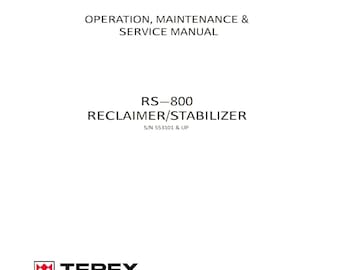 Terex Bomag RS 800 Stabilizater Operation, Maintenance & Service Manual - English   (Pdf Download)