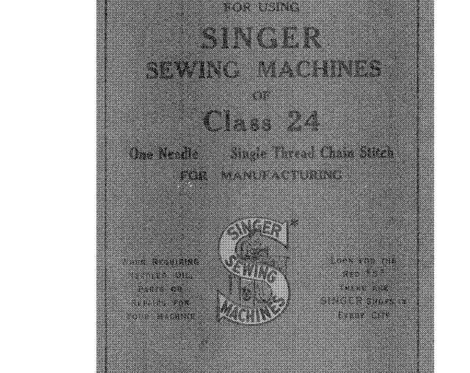 Singer 24 Class - 8142 Sewing Machine Instruction Manual - User Manual - Complete User Guide - English
